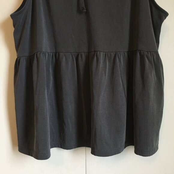 American Eagle Outfitter Graphite Grey Soft Baby Doll Style Tie Up Tank - Picture 7 of 14